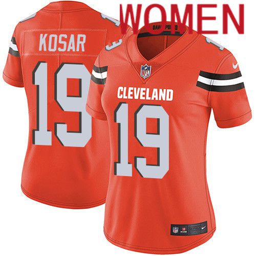 Women Cleveland Browns #19 Bernie Kosar Nike Orange Game NFL Jersey->women nfl jersey->Women Jersey
